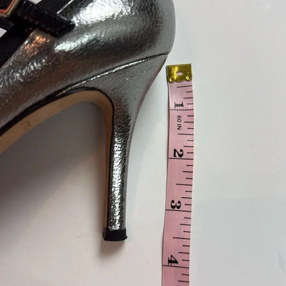 Kate Spade Italian Leather Silver Mary Janes - Picture 5 of 7